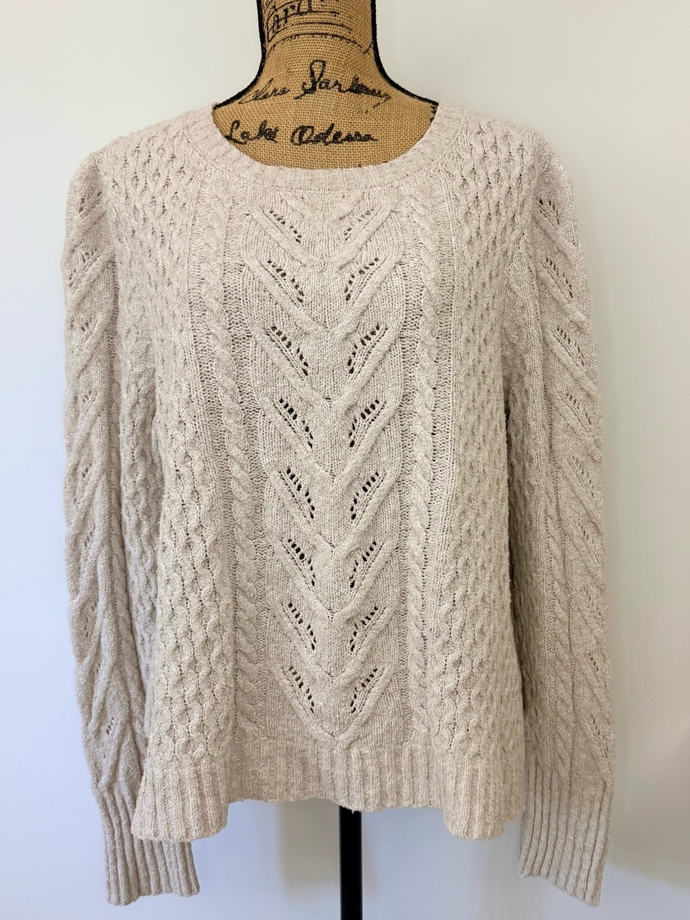 Peruvian Connection Oatmeal Pima Cotton Sweater XL